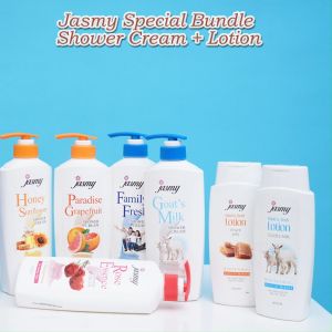 Paket Perawatan Jasmy Moisturizing Bundle 500ML: Sabun Mandi Cair & Lotion 300ml