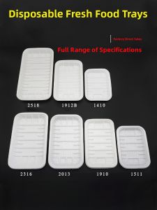 Disposable Transparent PP Food Tray Fresh Pork Fruit Vegetable Tray Rectangular Shape Catering Supplies Long Rectangle Plate