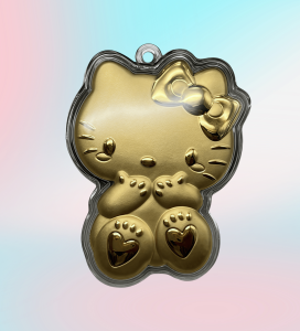 Hellokitty Gold Keychain Fob Creative Birthday Gift for Girls Mobile Phone Bag Decoration Princess Design Metal Craft