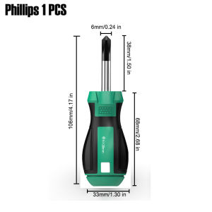 1/2pcs Mini Screwdriver S2 Alloy Steel Phillips Slotted Screwdriver Non‑slip Handle for Narrow Space Household Repair Hand Tool