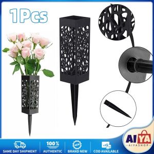 ★Same Day Shipping★ Cemetery Vases with Spikes Weatherproof Gravestone Floral Holder Hollow Design and Extra-Long Spikes Memorial Grave Vases Memorials LZC-Grave-Flower-Holder