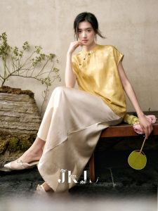 JK&JS | Áo Sơ Mi Tay Ngắn Phong Cách Trung Quốc Mới