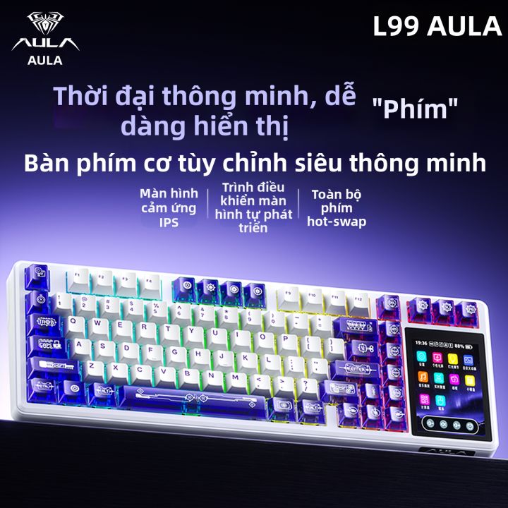 AULA | Bàn Phím Cơ Không Dây Tri-Mode Đổi Switch Nóng Có Màn Hình Hiển ...