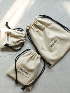 Pure Cotton Drawstring Bag Storage Organizer for Travel Cosmetics Miscellaneous Items Menstrual Cup Double Layer Cloth Pouch