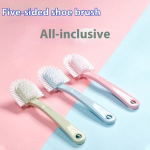 Bàn chải đánh giày hộ gia đình dài xử lý mềm lông giày Bàn Chải Rửa đa chức năng năm mặt bàn chải đánh giày có thể treo bàn chải làm sạch mà không có kết thúc chết