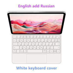 AJIUYU | Magic Keyboard for iPad Air 13 inch M4 2026 M3 M2 Pro 12.9 Smart Case Spanish Portuguese Hebrew French German 한국어 키보드 Keyboard