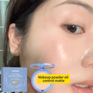 OUHOE Oil Control Face Powder Lasting Lightweight Waterproof Long-Lasting Setting Powder Compact Powder Flawless Face 8g