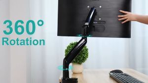 Monitor Stand Mount Arm 360 Degree Rotation 5-Axis Cold Rolled Steel Powder Coat/Single Arm/Double Arm