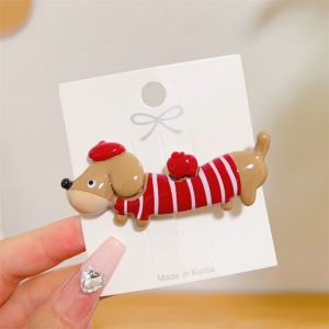 [Ready Stock现货]❗️Trendy Dachshund🐶Hair Clip🎁新款腊肠狗趣味发夹#小众设计#可爱侧夹#碎发刘海夹🔥