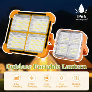 Multi Functional Solar Camping Floodlight Emergency Projection Light Rechargeable Handheld Lighting Lamp