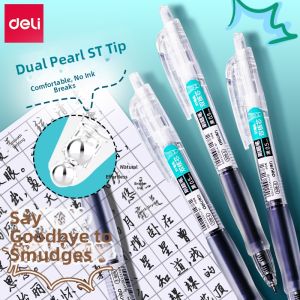 deli | Fast Drying Smooth Double Ball ST Head Student and Office Use Pen 0.5mm