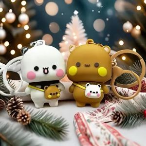 ใหม่จี้ Bubu และ Yier พวกกุญแจสำหรับกระเป๋าสะพายเสน่ห์น่ารักการ์ตูนตุ๊กตาหมีอะนิเมะพวงกุญแจคู่รักของขวัญเพื่อน