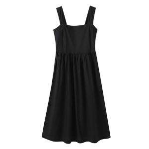 French Style Pure Cotton White Strapless Vest Dress Women Summer New Arrival Small Size Midi Length Strap Dresses