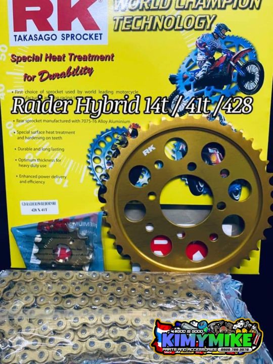 RK alloy sprocket chain set for raider 150 carb and fi ( 428) Lazada PH