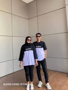 Aldira Kaos Couple Combi Pria Wanita Terbaru2023 Kekinian / Baju Couple / Kaos