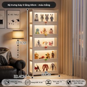 ZHUSHANXIA | Kệ Trưng Bày Acrylic Có Đèn Thiết Kế Bậc Thang