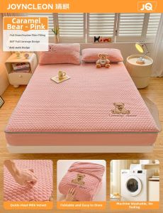 JoynCleon | Coral Velvet Quilted Mattress Protector