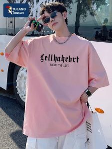 TUCANO Wooden Duck Short Sleeve T-Shirt Mens Loose Fit Casual Youth Summer Breathable Cotton Top Trendy Streetwear