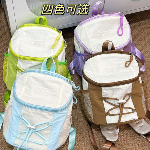 Dopamine Lightweight Casual Womens Backpack Mini Travel Cycling Street Walking Double Shoulder Bag Leisure Hiking Bag