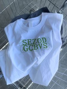 Loose Fit Pure Cotton Sleeveless Fitness Tank Top Mens Summer Casual Wear American High Street Trend Brand Outdoor T-Shirt