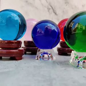 Quả cầu pha lê phong thủy nhiều màu theo bản mệnh ngũ hành đường kính 5cm trang trí phong thủy