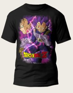 Bandai | 25 Dragon Ball Classic Character Battle Posture Begita Printed Black Loose Fit Bestseller Super Interior Large T-shirt Camisetas