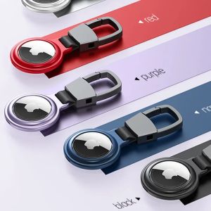For AirTag Metal Case Protecto with Keychain Metal Magnetic Shockproof Anti Scratch Fall Protect Shell Cover for AirTag