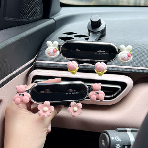 Đế Đỡ Điện Thoại Ô Tô DiBian HaiOu Đèn Báo Động Không Cản Trở Gió Lớp Phủ Bằng Nhựa Dễ Thương Đế Đỡ Điện Thoại Di Động Cho Xe Hơi