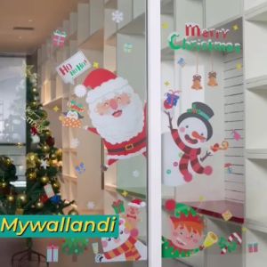 🌲สติ๊กเกอร์สูญญากาศติดกระจก (แบบไม่มีกาว) เทศกาลChristmas ปีใหม่2026 ตกแต่งร้าน ส่งด่วนจากกทม.