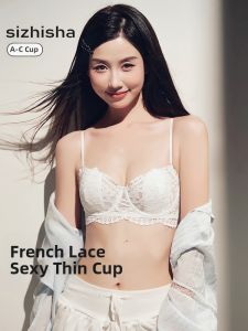 Female Thin Lace Seductive French Minimizer Cup Light Bra