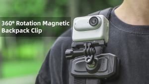 Kẹp Gắn Ba Lô Từ Tính Đa Năng Xoay 360 Độ Dành Cho Camera Hành Động GoPro Insta360 Ace Pro DJI - Phụ Kiện Video Thể Thao