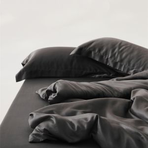 Shiny Silky Duvet CoverSingle Black Cooling Natural Lyocell Plant Quilt Cover Men Adult Gfit Home Textile 150*200cm*1pc