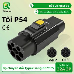 Bộ Chuyển Đổi EVqiaoyi Type2 Sang GB/T 32A 22kW Bộ Chuyển Đổi Cổng IEC62196 Sang GB/T Có Điều Khiển Nhiệt Độ Để Sạc Nhanh An Toàn