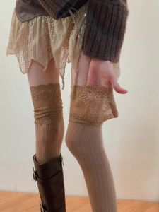 Knee-high Lace Boots in Caramel Color with Atmosphere Really Love the Match Boots Are a Must-have for Women