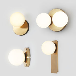 Nordic Minimalist Small Wall Lamp Glass Shade Study Bathroom Hallway Mirror Front Light Bedroom Bedside Wall Lamp Simple Design