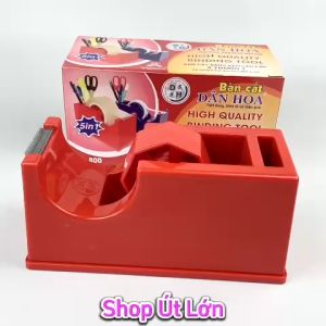 Dao Cắt băng keo văn phòng lớn DÂN HOA loại để bàn lớn 5 trong 1 sử dụng băng keo từ 1cm đến 5cm