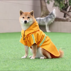 เสื้อกันฝนสำหรับสัตว์เลี้ยงแบบมีฮู้ด เสื้อกันฝนหนัง PU กันลม เหมาะสำหรับสุนัขขนาดกลางและใหญ่ แถบสะท้อนแสงเพื่อความปลอดภัยในเวลากลางคืน เสื้อกันฝนสำหรับสุนัขพันธุ์ฮัสกี้และโกลเด้นรีทรีฟเวอร์