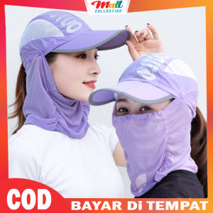 MALL Topi Matahari Pria Wanita Penutup Wajah Dan Leher Model Lipat Untuk Outdoor Anti UV HAT13