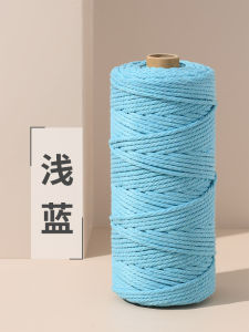 3mm Color Cotton Cord Handmade DIY Woven Tapestry Bag Feather Thick Thread Rope round Binding White Cotton String Material