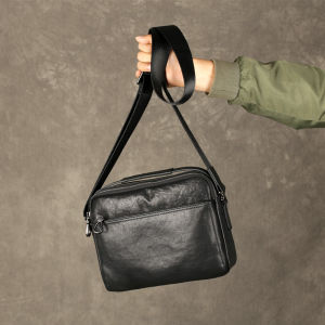 กระเป๋าสะพายไหล่เดียวหนังแท้ผู้ชายแบบโบราณกระเป๋าสะพายข้างหนังวัวชั้นดีกระเป๋าเป้แนวนอนสำหรับมนุษย์เงินเดือนกระเป๋าผู้ชายเรียบง่ายอินเทรนด์ลำลอง