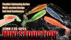 MEREDITH Soft Bait Fishing Lures 2.17in 10pcs For Bass Trout High Simulation Slow Sink Saltwater Freshwater
