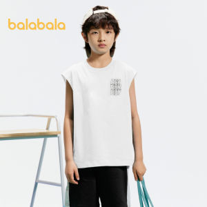 Balabala Childrens Short Sleeve Suit 2024 Summer New Printed Boy Vest Two Piece Fashion Trend