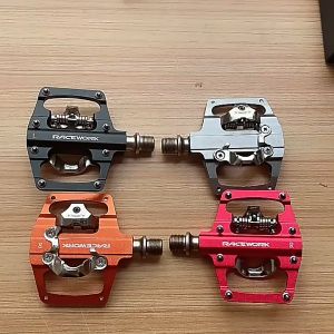 Racework Duo - Dual Side Pedal Cleat & Flat Hybrid MTB Gravel DH XC AM Pedal Sepeda Bolak Balik Pedal EH5000 Hybrid Double Function Pedal Sepeda MTB Pedal Cleat Flat Pedal Cleat Mixed Pedal Clipless Pedal Sepeda Statis Pedal RPM Pedal Sepeda Gym PH5000