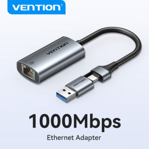 Vention USB A USB C Network Adapter Ethernet Adaptor RJ45 Lan Adapter 10/100/1000Mbps for Windows Android Laptop Nintendo Switch MacBook Notebook AluminumAlloy  USB to Digabit Ethernet Adapter