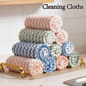 Coral Fleece Microfiber Dish Towels Soft Absorbent Dish Cloths Machine Washable Reusable For Kitchen Bathroom