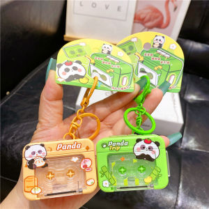 Mini Panda Cute Tape Recorder Retro Keychain Bag Decorations Student Bookbag Pendant Creative Gift Keychain Cartoon Series