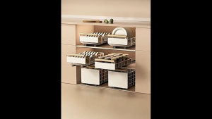 Pull-Out Kitchen Dish Rack Utensil Rack Pull-Out Spice Rack Kitchen Organizer With Drain Tray No Drilling Required