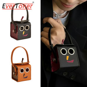 EverToner Leather earphone bag charm neat and orderly storage cute funny keychain pendant robot creative design mini bag accessories