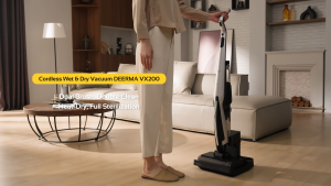 [Official Store] Deerma VX200 Cordless Wet and Dry Vacuum Intelligent Dirt Sensor LED Screen Self-cleaning 22kPa 1 Year Warranty