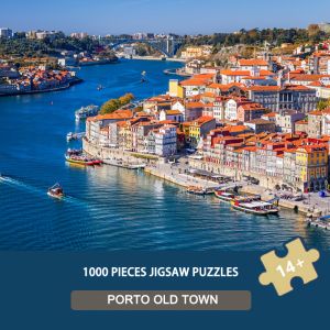 500/1000/1200/2000PCS Jigsaw Puzzle Peaceful Portuguese Coastal Town Scene For Adults Ideal For Stress Relief And Relaxation